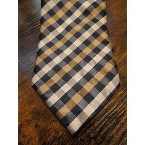 Scott Allan Collection Navy and Gold Micro Fiber Tie